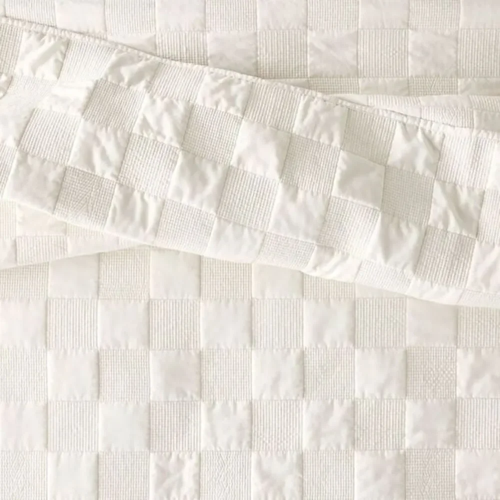 King Checkerboard Stitch Quilt Cream - Hearth & Hand Cream